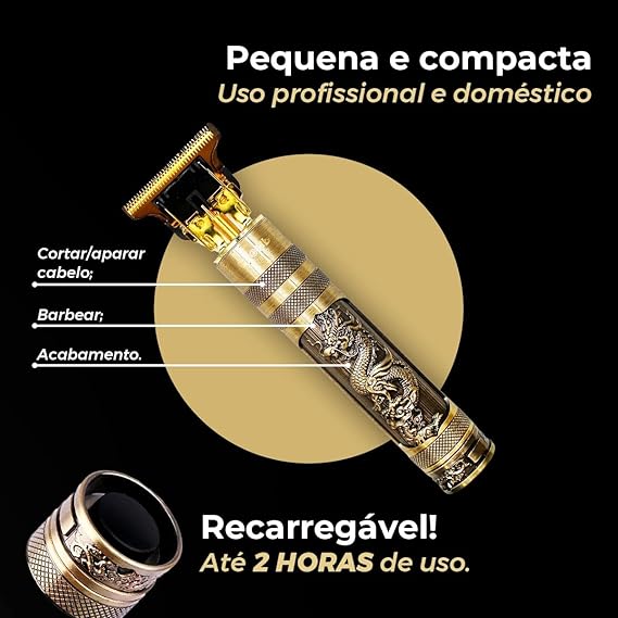 Máquina T9 Hair Trimmer - Corta e apara. + Pentes, Carregador e Kit de Higienização