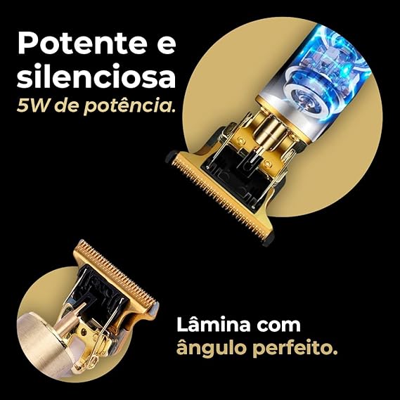 Máquina T9 Hair Trimmer - Corta e apara. + Pentes, Carregador e Kit de Higienização
