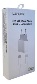 Carregador 25W USB -C Lehmox Iphone (Homologado Anatel)